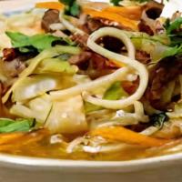 Pork Thukpa · Nepali dry noodles soaked in hot water and dropped in homemade hot soup with mixed vegetable...
