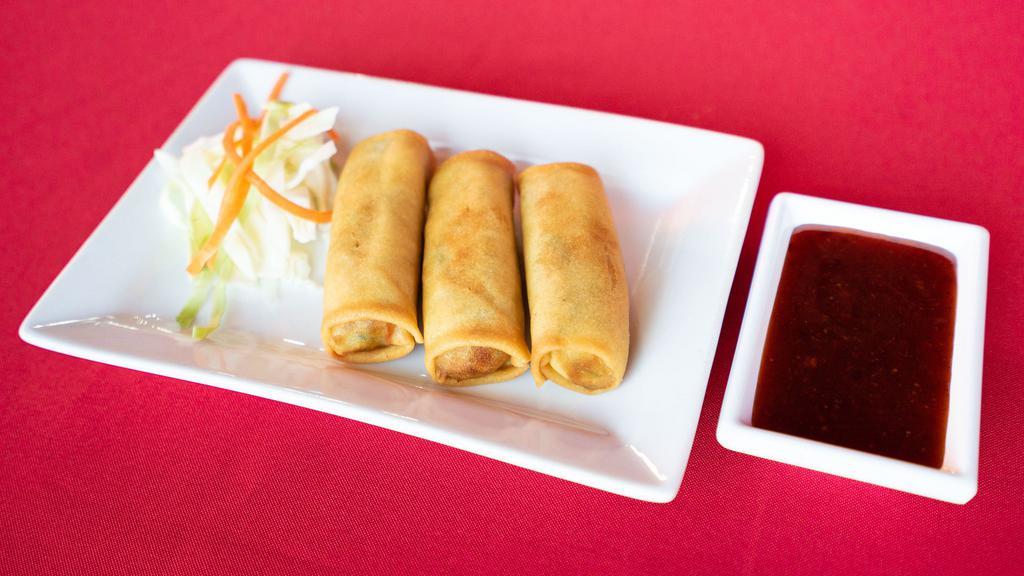 Egg Roll · A blend of mixed vegetables hint of seasoning, wrapped in a crispy wrap.