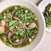 Phở  · gluten-free.  beef & meatball. Chicken tofu & vegetables noodles soup topped with onion and ...