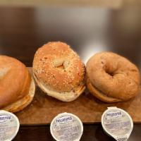 Bagel And Cream Cheese  · Choose from plain, everything , or a Cinnamon Raisin Bagel. Toasted with Cream Cheese