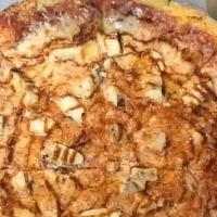 Bbq Chicken Pizza · BBQ chicken, mozzarella cheese with BBQ sauce.