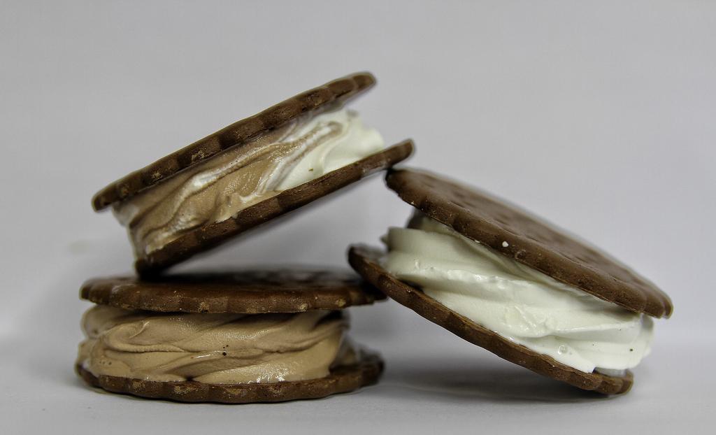 Ice Cream Sandwich · Chocolate wafers made with our soft serve and frozen.