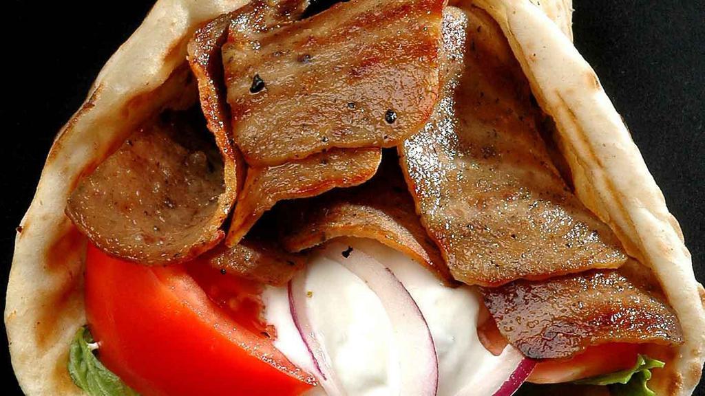 Gyro Sandwich · Gyro meat (beef & lamb), lettuce, tomato, onions, homemade tzatziki sauce.