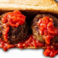 Meatball Sub · Italian sub roll with delicious marinara sauce and beef meatballs, baked with mozzarella che...