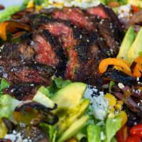 Char-Broiled Hawaiian Beef Tenderloin Tip Salad · Mixed green salad with tomatoes, carrots, cucumbers, dried cranberries, and 8 oz. marinated ...