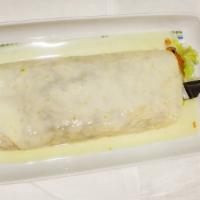 Burrito California · Grilled chicken or steak inside of a flour tortilla with rice and beans, lettuce, sour cream...