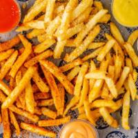 Hoss Fries · Hot and crispy fries tossed in your choice of seasoning (The crispy coating on our fries is ...