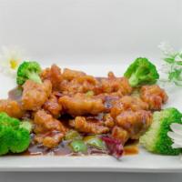 General Tso'S Chicken · Fried chunks chicken in general sauce deep steamed broccoli to serve.