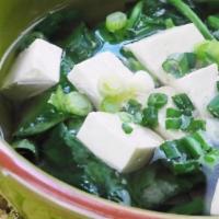 Tofu Soup · Chicken, soft tofu and spinach in chicken broth.