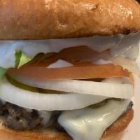Lamb Cheeseburger · 4 oz Ground Lamb Seasoned and Pattied on Site topped with White American Cheese, Lettuce, To...