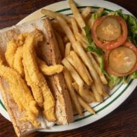 Fried Fish Sandwich · Southern-style with fried gulf fish fillets, dressed with lettuce, tomato & pickles