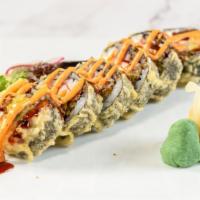 Lion Roll (Deep Fried) · Spicy. Crabmeat, steamed shrimp, avocado, cream cheese.