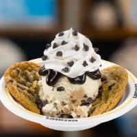 Custom Sundae (2 Scoops) · Includes choice of a freshly baked brownie or one big freshly baked chocolate chip cookie, t...