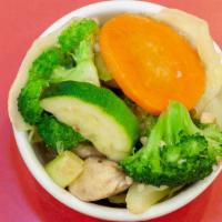 #Mixed Vegetables (Combo) · Broccoli, fried tofu, mushroom,carrot,water chestnut, corn, cook with brown sauce.          ...