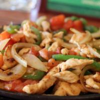 Pollo Hawaiano · Grilled chicken breast covered with sautéed bell peppers, onions and pineapple topped with m...