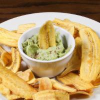 Mariquitas With Avocado Dipping · Specialty of the chef, fresh avocado dipping made with fresh avocados, tomatoes, onions, cil...