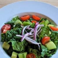 Sitti Salad · Romaine lettuce, tomatoes and cucumbers tossed in a blend of extra virgin olive oil, lemon j...