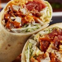 Buffalo Chicken Wrap · Flour tortilla stuffed with shredded cheddar cheese, lettuce, tomato, grilled or breaded chi...