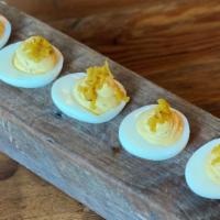 Deviled Eggs · 5pc deviled eggs topped with chow chow