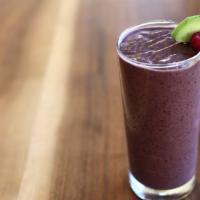 Iron Berry · Oat milk, blueberries, strawberries, avocado, dragon fruit, dates, spinach, kale, vanilla ex...