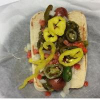Hebrew Fat Dog · A hebrew national ¼ lb hot dog served on a toasted bun.  Served with your choice of French F...