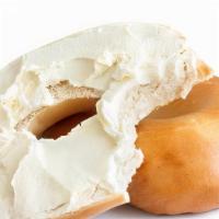 Bagel & Cream Cheese · Choice of Everything, Plain, Whole Wheat or Cinnamon Raisin.  Served with cream cheese.