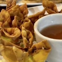 Crab Rangoon (5) · Cream cheese, crab meat, carrots, scallions with wonton wrapper, served with sweet and sour ...