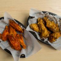 Wings · Fresh wings deep fried to perfection tossed in your choice of flavor.  Sauces: BBQ, Buffalo,...