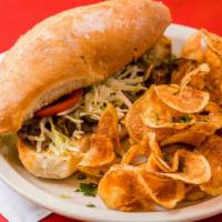 Torta · Grilled Mexican roll filled with cabbage, tomato slices, pickled jalapenos, grilled onions, ...