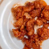 General Tso'S Chicken · Hot and spicy. Boneless chunks chicken quickly stir-fried in our special sauce with hot pepp...