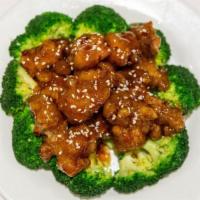 Sesame Chicken · Chicken tossed rapidly over a high flame in chef special sauce with sesame sauce.