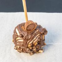 Reese'S Caramel Apple · Caramel apple layered with Chopped Reese's Cup & drizzled with chocolate.