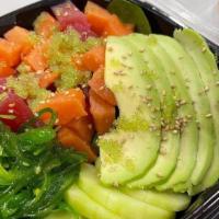 Sashimi Salad · Comes with sushi rice