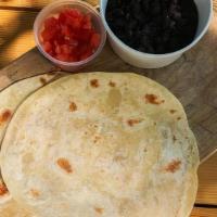 Kids' Special · 2 flour tortillas, black beans, & kid's queso