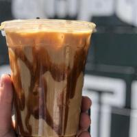 Carmadillo* · Our Texas version of a Salted Caramel latte! Our caramel is made in-house and is wonderful h...