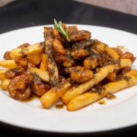 Bbq Shrimp Fries · New Orleans style BBQ shrimp and served over fries.