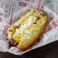 Chili Cheese Coney · Housemade chili, shredded cheese, diced onions.