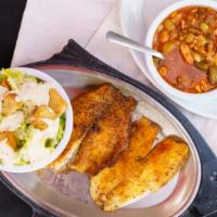 Tilapia · Choose the fried or broiled option, entrees served with 2 sides and homemade hushpuppies!
*R...