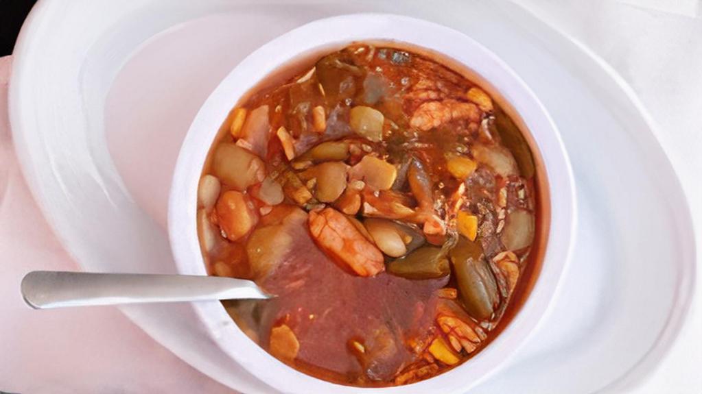 Cup Brunswick Stew · Made with chicken & pork bbq, along with vegetables
