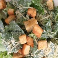 Caesar Salad (Single) · Chopped romaine lettuce, house made croutons, & grated parmesan cheese served with a side of...
