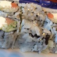 Philadelphia Roll · Smoked salmon, cream cheese, cucumber. Six pieces. Comes with choice of hand roll.