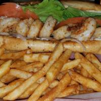 Shrimp Po Boy · Fried, grilled, or blackened shrimp served with our jalapeno mayo.