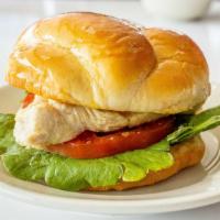 Grld Chkn Swch · Grilled Chicken breast, served with lettuce, tomato and mayo.
Add pepper-jack cheese $.50 or...