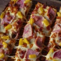 Large Hawaiian Pizza · Pizza sauce, premium mozzarella, ham (when in stock), bacon & pineapple. 270-390 cal. / slice