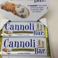 Cannoli Bar  · White chocolate with cannoli shells pieces.
Delicious.