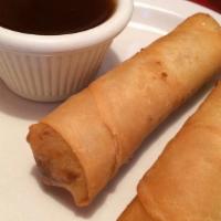 Spring Roll · 2 pieces. A fired crispy spring roll with bean thread noodles, carrots, and cabbage. Served ...