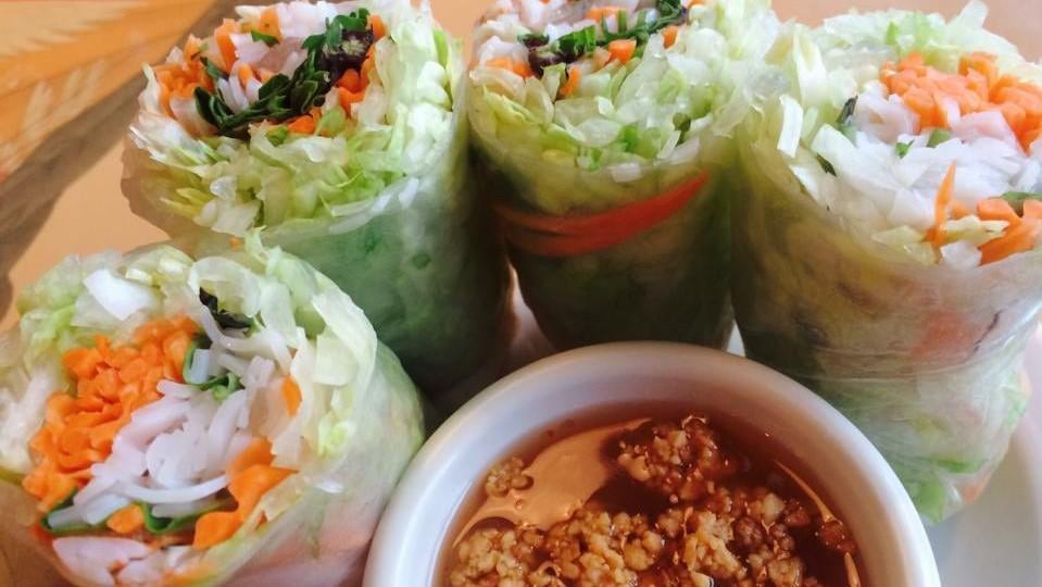 Fresh Roll · A fresh gluten-free rice paper roll filled with rice noodles, fresh lettuce, shredded carrots, and cilantro. Add shrimp for an additional charge. Served with sweet chili and peanut sauce.