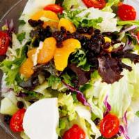 Full Citrus Salad · mixed greens, currants, oranges, cherry tomatoes, lemon herb vinaigrette
