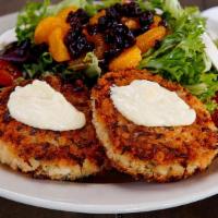 New England Crab Cakes · with choice of one side dish.
