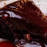 Full Chocolate Brownie Torte · brownie base, chocolate ganache, toasted marshmallow